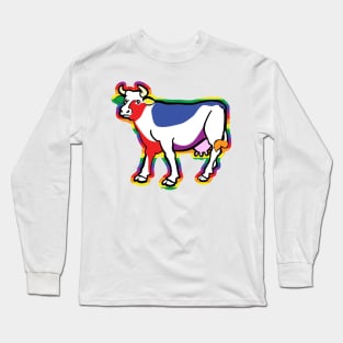 Gay pride happy positive cow Long Sleeve T-Shirt